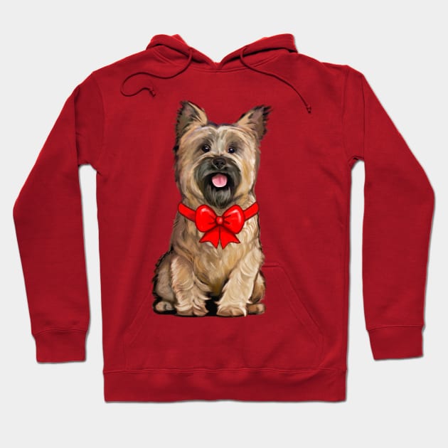 Wheaten Cairn Terrier Dressed Up for Christmas Hoodie by PenguinCornerStore